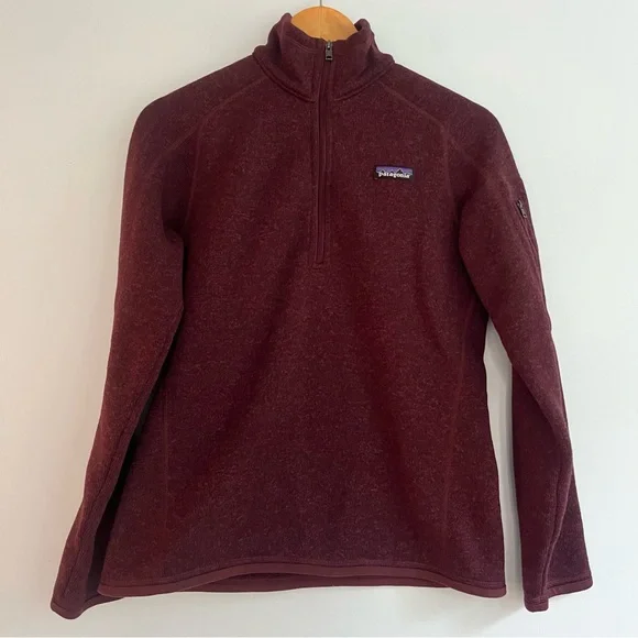Patagonia Fleece Medium Better Sweater Quarter Zip Pullover Maroon - Picture 1 of 8